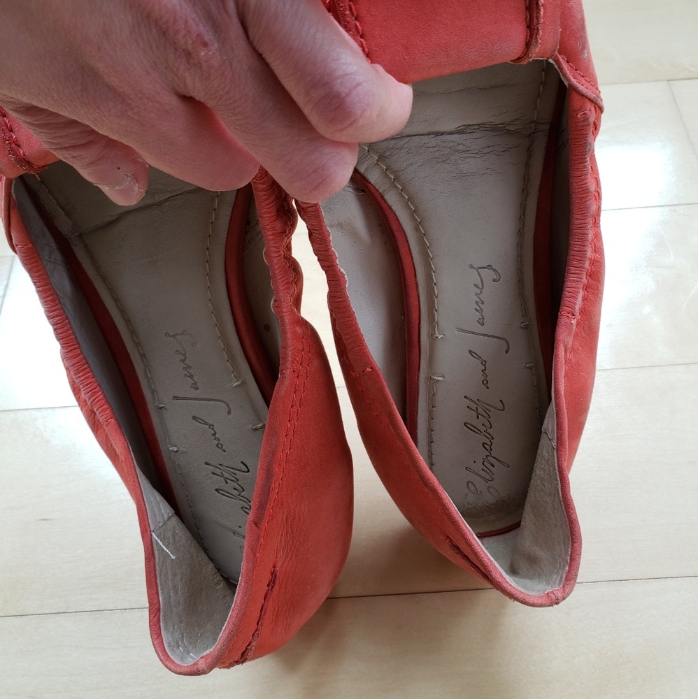 Elisabeth and James Coral Suede Flats sz 8 - Picture 2 of 4